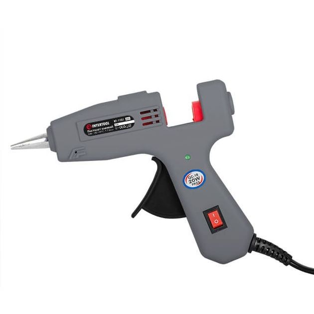 Клеевой пистолет INTERTOOL RT-1101, 20 Вт, 230 В, 7-7.5 мм, фото  | SNABZHENIE.com.ua