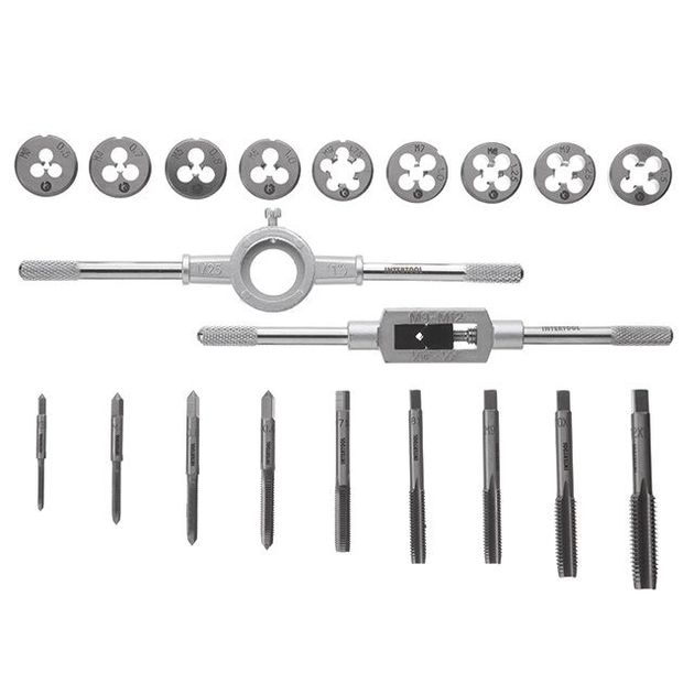 Набір метчиків і плашок 20 ед INTERTOOL SD-8021, фото , зображення 4 | SNABZHENIE.com.ua Набір метчиків і плашок 20 ед INTERTOOL SD-8021, фото , зображення 4 | SNABZHENIE.com.ua