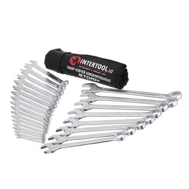 Набор ключей комбинированных 25шт. 6-28,30,32мм; DIN3113, STORM INTERTOOL XT-1000, фото , зображення 3 | SNABZHENIE.com.ua Набор ключей комбинированных 25шт. 6-28,30,32мм; DIN3113, STORM INTERTOOL XT-1000, фото , зображення 3 | SNABZHENIE.com.ua
