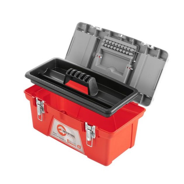 Ящик для инструментов с металлическими замками, 16" 415*210*190 мм INTERTOOL BX-0516, фото , зображення 6 | SNABZHENIE.com.ua