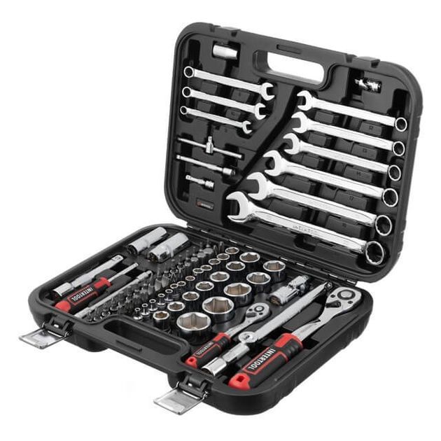 Набор инструментов 1/2" и 1/4", 82 предмета, Cr-V STORM INTERTOOL ET-8082, фото  | SNABZHENIE.com.ua