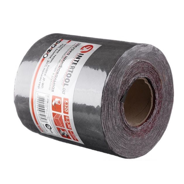 Шлифовальная шкурка К320, 20 см x 50 м INTERTOOL BT-0726, фото  | SNABZHENIE.com.ua