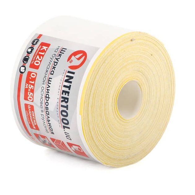 Шліфувальна шкурка на паперовій основі К120, 115 мм * 50 м INTERTOOL BT-0821, фото , зображення 2 | SNABZHENIE.com.ua Шліфувальна шкурка на паперовій основі К120, 115 мм * 50 м INTERTOOL BT-0821, фото , зображення 2 | SNABZHENIE.com.ua