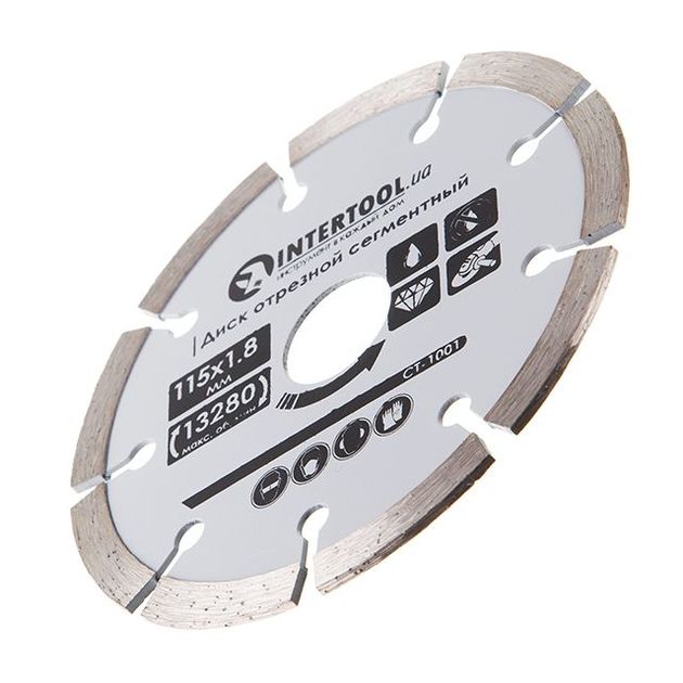 Диск отрезной сегментний алмазний, 115 мм, 16-18% INTERTOOL CT-1001, фото , зображення 3 | SNABZHENIE.com.ua Диск отрезной сегментний алмазний, 115 мм, 16-18% INTERTOOL CT-1001, фото , зображення 3 | SNABZHENIE.com.ua