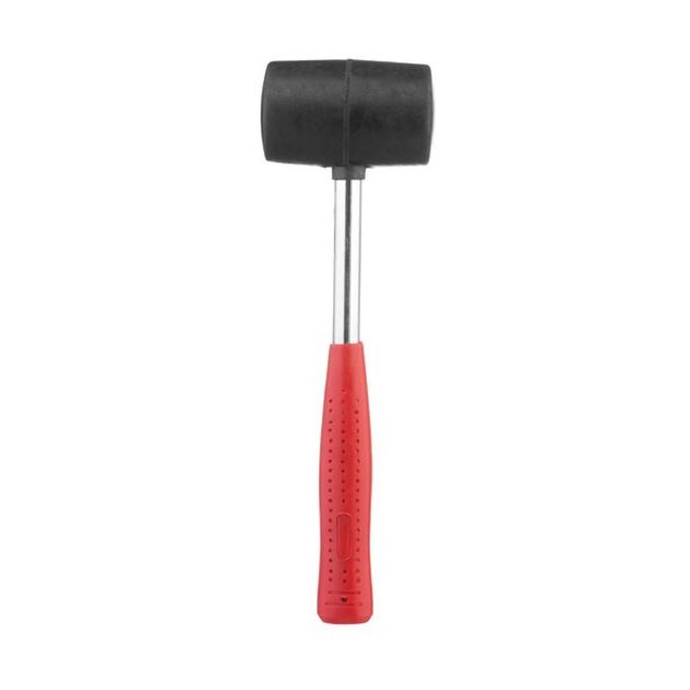Киянка резинова 340 г, 55 мм, чорна гума, металевий ручка INTERTOOL HT-0229, фото  | SNABZHENIE.com.ua