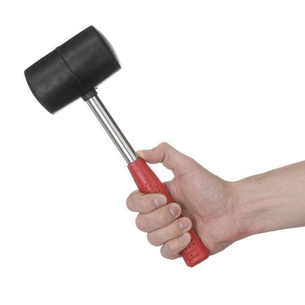 Киянка резиновая 680 г, 80 мм, черная, металлическая ручка INTERTOOL, фото , изображение 5 | SNABZHENIE.com.ua Киянка резиновая 680 г, 80 мм, черная, металлическая ручка INTERTOOL, фото , изображение 5 | SNABZHENIE.com.ua