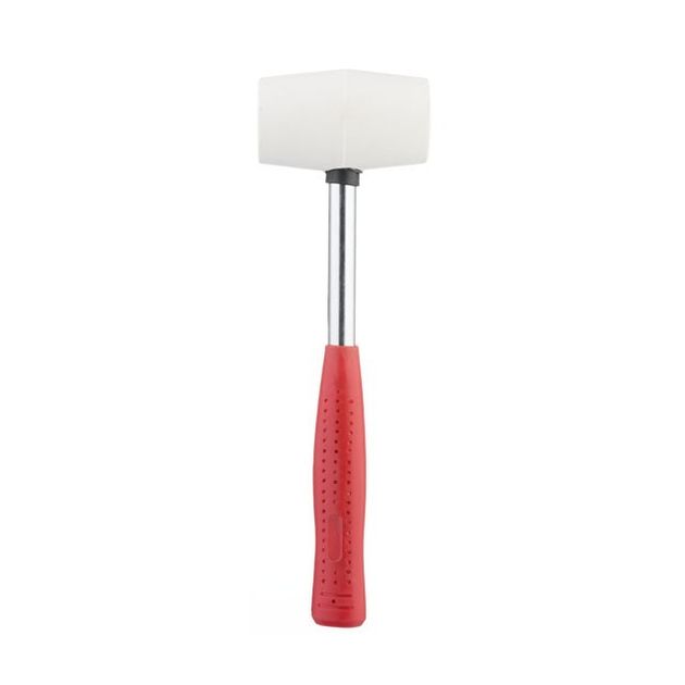 Киянка резинова 225 г, 40 мм, біла резина, металева ручка INTERTOOL HT-0234, фото  | SNABZHENIE.com.ua