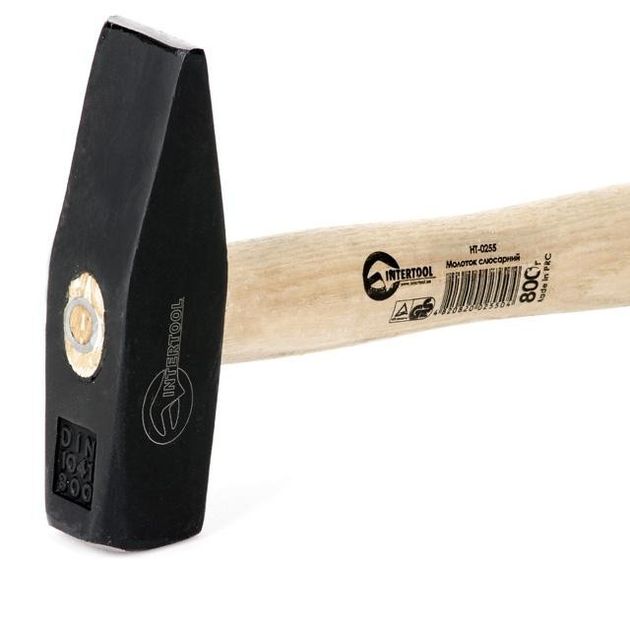 Молоток слесарний 800 г, ручка ясень INTERTOOL HT-0255, фото , зображення 5 | SNABZHENIE.com.ua Молоток слесарний 800 г, ручка ясень INTERTOOL HT-0255, фото , зображення 5 | SNABZHENIE.com.ua