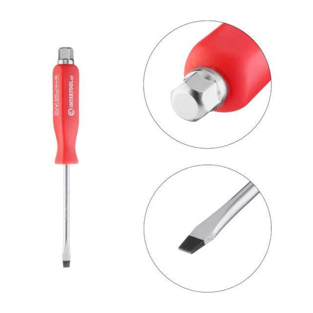 Ударная отвертка SL6x100 мм, Cr-V INTERTOOL HT-0482, фото , изображение 2 | SNABZHENIE.com.ua Ударная отвертка SL6x100 мм, Cr-V INTERTOOL HT-0482, фото , изображение 2 | SNABZHENIE.com.ua