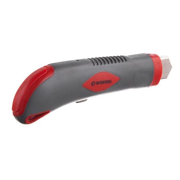 Нож сегментный 18мм с 3 лезвиями, металлический корпус INTERTOOL HT-0508, фото , изображение 3 | SNABZHENIE.com.ua Нож сегментный 18мм с 3 лезвиями, металлический корпус INTERTOOL HT-0508, фото , изображение 3 | SNABZHENIE.com.ua