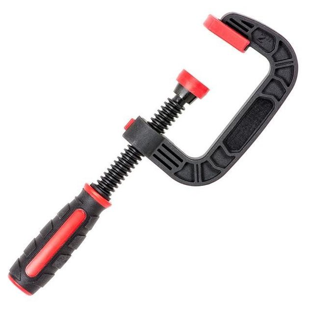 Струбцина тип C, 3"/75 мм, нейлоновая INTERTOOL HT-6012, фото  | SNABZHENIE.com.ua