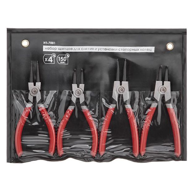 Набор щипцов для стопорных колец 150 мм INTERTOOL HT-7001 (4 шт), фото  | SNABZHENIE.com.ua