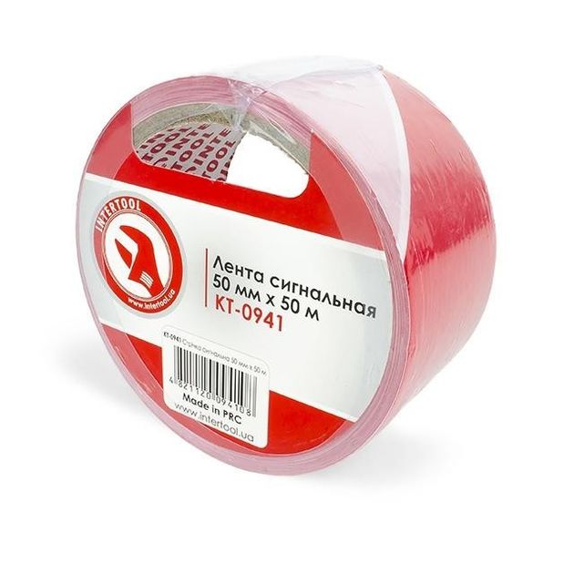 Сигнальная лента 50 мм*50 м INTERTOOL KT-0941, фото  | SNABZHENIE.com.ua