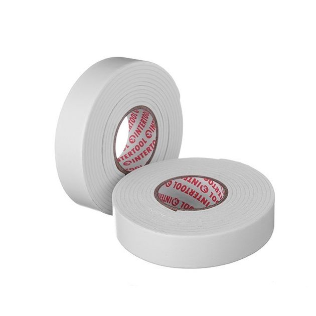 Двухсторонний скотч 19 мм*1.5 м на вспененной основе INTERTOOL KT-0971, фото  | SNABZHENIE.com.ua