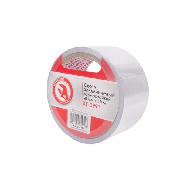 Скотч алюмінієвий термостійкий 50 мм*10 м INTERTOOL KT-0991, фото , зображення 3 | SNABZHENIE.com.ua Скотч алюмінієвий термостійкий 50 мм*10 м INTERTOOL KT-0991, фото , зображення 3 | SNABZHENIE.com.ua