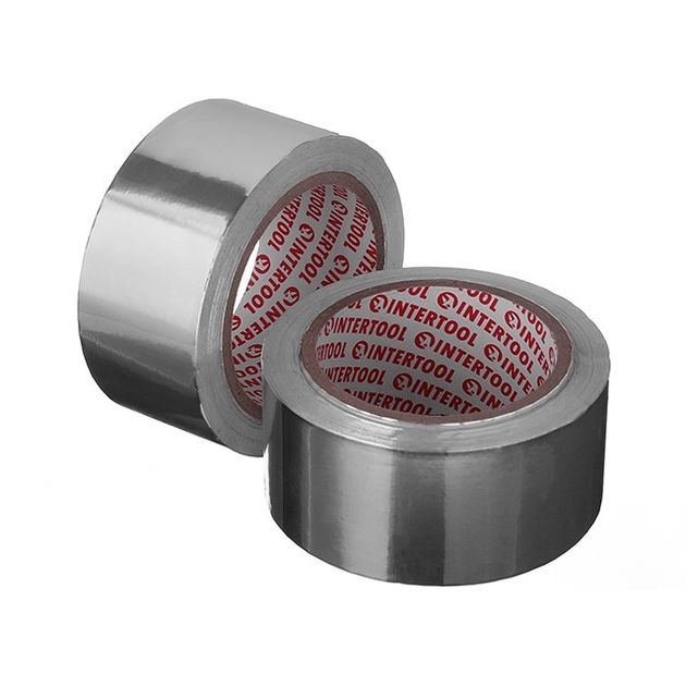 Алюминиевый термостойкий скотч 50 мм*25 м INTERTOOL KT-0992, фото  | SNABZHENIE.com.ua
