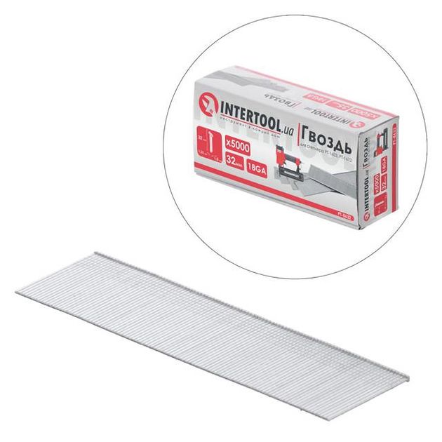 Гвоздь для степлера 32мм (18GA) 1.0*1.25мм 5000шт INTERTOOL PT-8632, фото  | SNABZHENIE.com.ua