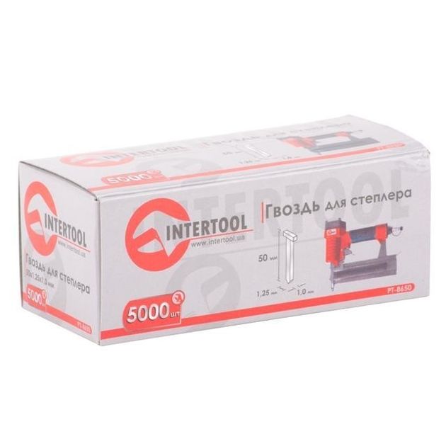 Гвоздь для степлера INTERTOOL PT-8650 50мм (18GA) 5000шт/упак, фото  | SNABZHENIE.com.ua
