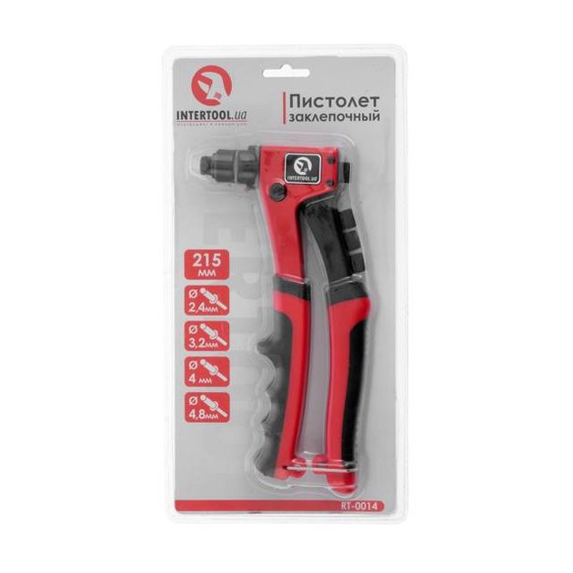 Пистолет заклепочный ручной INTERTOOL RT-0014, 215 мм, д. заклепки 2.4-4.8 мм, фото , изображение 8 | SNABZHENIE.com.ua Пистолет заклепочный ручной INTERTOOL RT-0014, 215 мм, д. заклепки 2.4-4.8 мм, фото , изображение 8 | SNABZHENIE.com.ua