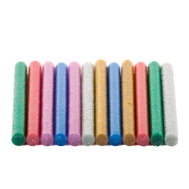 Комплект кольорових перламутрових клеєвих стержнів 7.4 мм * 100 мм, 12 шт INTERTOOL RT-1033, фото , зображення 4 | SNABZHENIE.com.ua