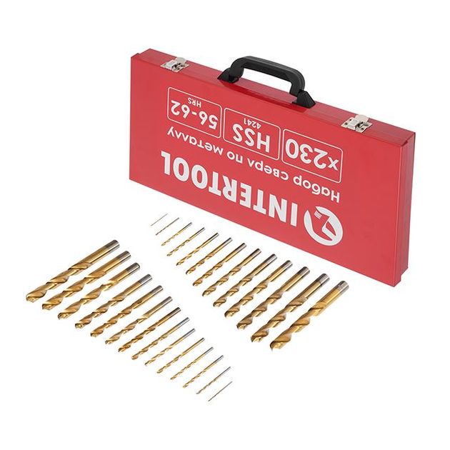 Набір сверл HSS 230 ед в металевому кейсі INTERTOOL SD-0309, фото , зображення 5 | SNABZHENIE.com.ua Набір сверл HSS 230 ед в металевому кейсі INTERTOOL SD-0309, фото , зображення 5 | SNABZHENIE.com.ua
