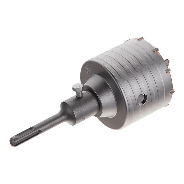 Комплект: сверло корончатое по бетону 75 мм+переходник SDS Plus 100мм INTERTOOL SD-7075, фото , зображення 2 | SNABZHENIE.com.ua