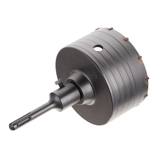 Комплект: сверло корончатое по бетону 105 мм + переходник SDS Plus 100мм INTERTOOL SD-7105, фото , зображення 2 | SNABZHENIE.com.ua