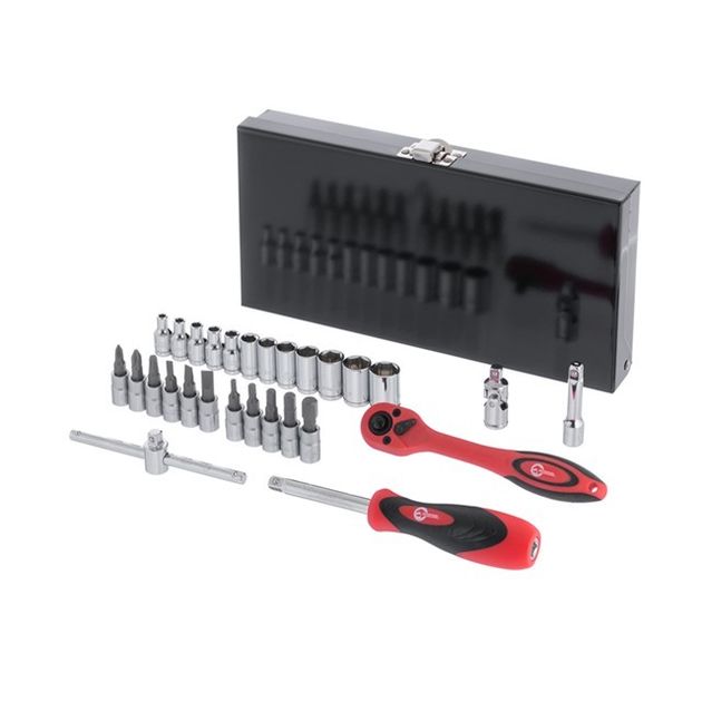 Набор инструмента 1/4 28 ед INTERTOOL ET-6028 (гол. 4-13 мм, 11 бит), фото , изображение 3 | SNABZHENIE.com.ua