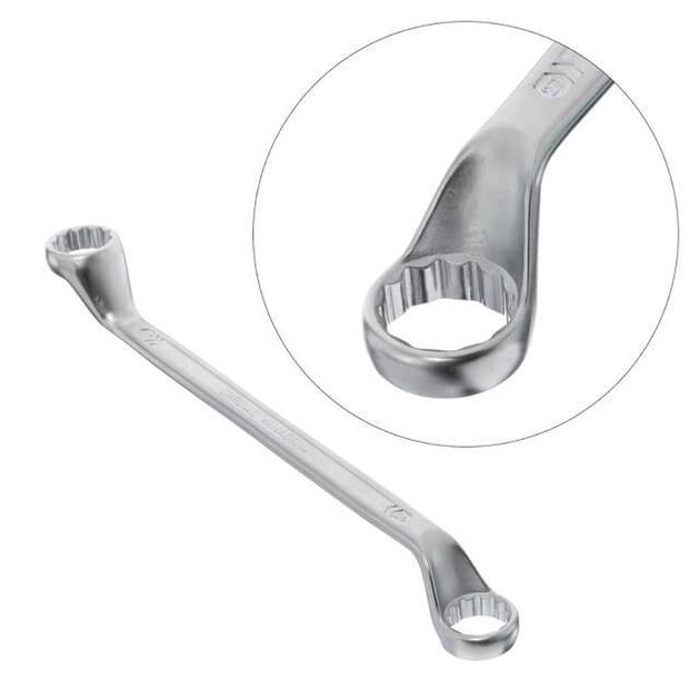 Ключ накидной 24-27 мм Cr-V, покрытие сатин-хром; PROF DIN3113 INTERTOOL XT-1224, фото , зображення 3 | SNABZHENIE.com.ua