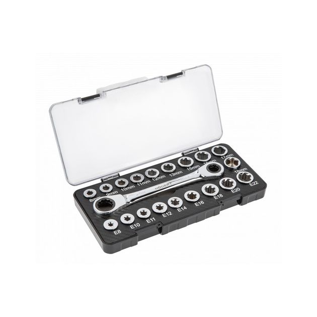 Ключ накидний із тріскачкою та насадками 20 шт. HOEGERT HT1R492, фото , зображення 2 | SNABZHENIE.com.ua Ключ накидний із тріскачкою та насадками 20 шт. HOEGERT HT1R492, фото , зображення 2 | SNABZHENIE.com.ua