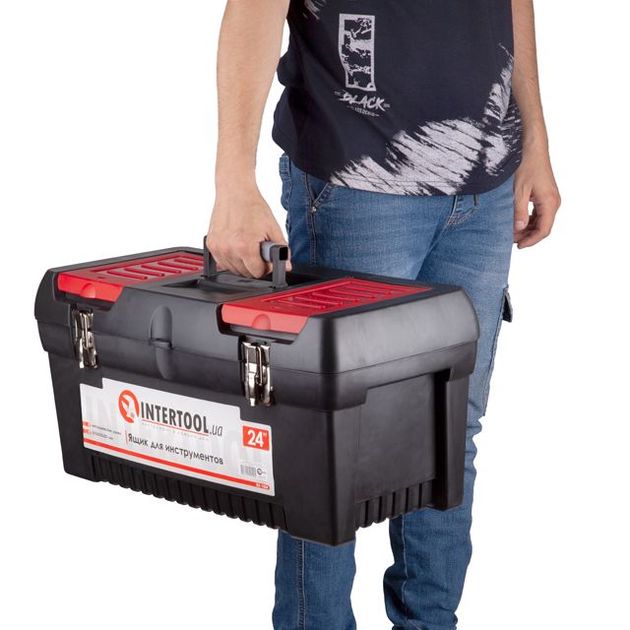 Ящик для инструментов INTERTOOL BX-1024 с металлическими замками 24", фото , изображение 6 | SNABZHENIE.com.ua Ящик для инструментов INTERTOOL BX-1024 с металлическими замками 24", фото , изображение 6 | SNABZHENIE.com.ua