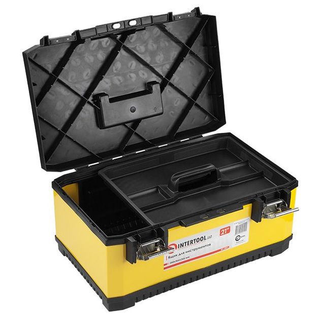 Ящик для инструментов с металлическими замками INTERTOOL BX-2021 21", фото , изображение 2 | SNABZHENIE.com.ua