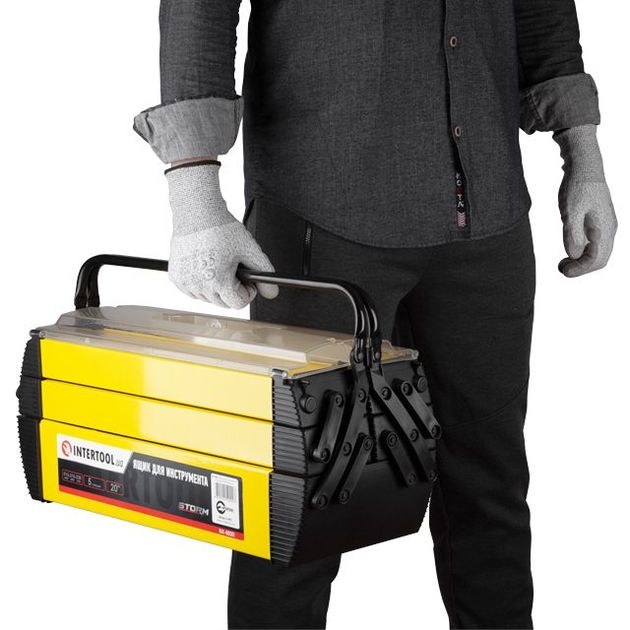 Ящик для инструмента 20", 5 секций, 515*210*230 мм INTERTOOL BX-5020, фото , зображення 8 | SNABZHENIE.com.ua