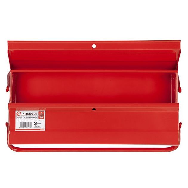 Ящик для інструментів металевий 450 мм, 3 секції INTERTOOL HT-5043, фото , зображення 6 | SNABZHENIE.com.ua