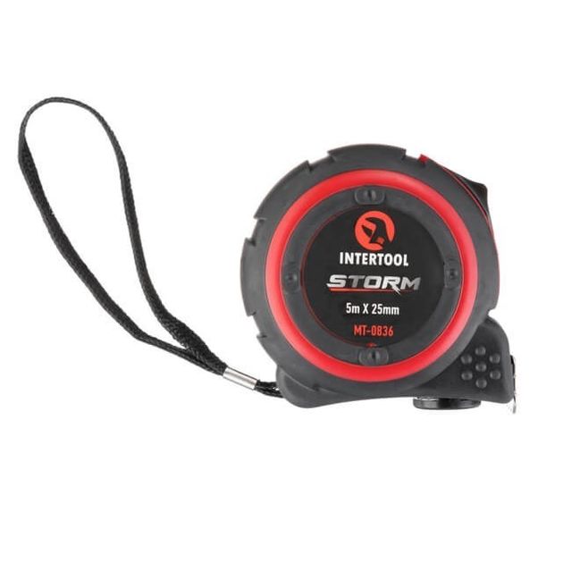 Рулетка STORM INTERTOOL MT-0836, 5м*25мм, нейлоновое покрытие, фото , изображение 2 | SNABZHENIE.com.ua Рулетка STORM INTERTOOL MT-0836, 5м*25мм, нейлоновое покрытие, фото , изображение 2 | SNABZHENIE.com.ua