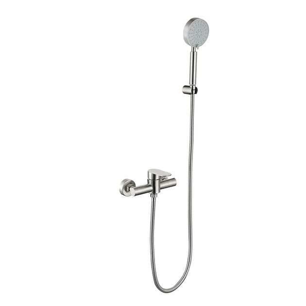 Смеситель для душа Lidz Luna 010 (с душевым гарнитуром) (k35) LDLUN010NKS46095 Nickel, фото  | SNABZHENIE.com.ua