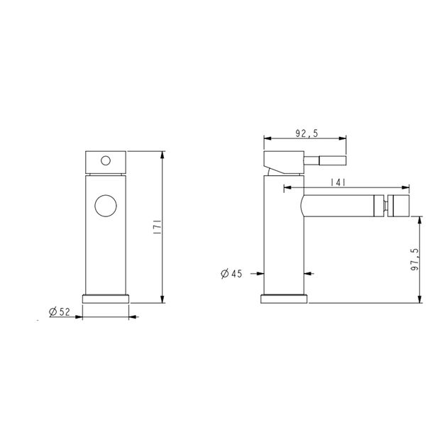 Смеситель для биде Lidz Aria 001AF, никель, LDARI001AFNKS46096, фото , изображение 2 | SNABZHENIE.com.ua