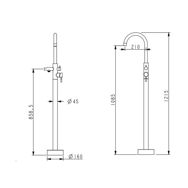 Смеситель Lidz Aria 004 для ванны напольный с душевым гарнитуром Nickel, фото , изображение 2 | SNABZHENIE.com.ua Смеситель Lidz Aria 004 для ванны напольный с душевым гарнитуром Nickel, фото , изображение 2 | SNABZHENIE.com.ua