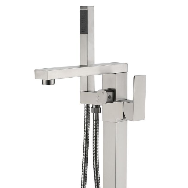 Смеситель для ванны Lidz Kubis 004 напольный с душевым гарнитуром, фото , изображение 3 | SNABZHENIE.com.ua Смеситель для ванны Lidz Kubis 004 напольный с душевым гарнитуром, фото , изображение 3 | SNABZHENIE.com.ua