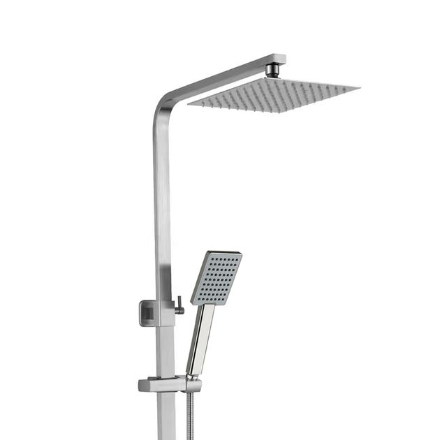 Универсальная душевая стойка Lidz Kubis 1120 для двух потребителей Nickel, фото , изображение 3 | SNABZHENIE.com.ua