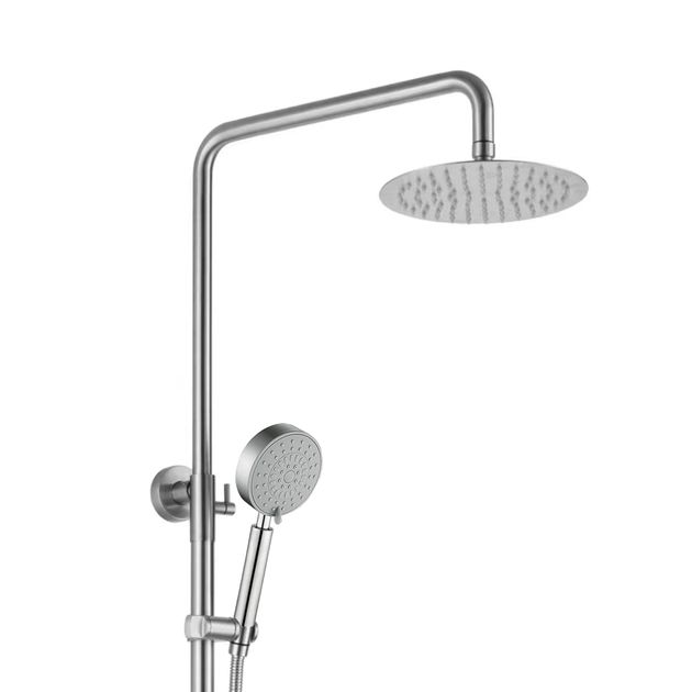 Душевая стойка Lidz Aria 1120 для двух потребителей, никель, фото , изображение 3 | SNABZHENIE.com.ua