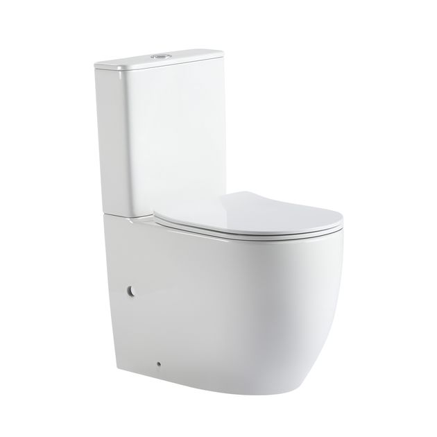Унитаз напольный Qtap Robin New Ultra Quiet безободковый с сиденьем Soft-Close WHITE QT13226083AW, фото  | SNABZHENIE.com.ua