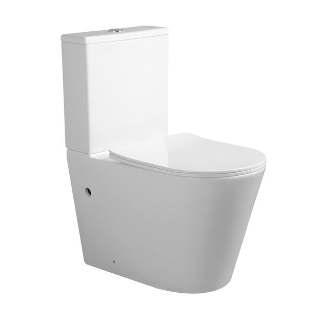 Унитаз напольный Qtap Vlasta Ultra Quiet безободковый Soft-close WHITE, фото  | SNABZHENIE.com.ua