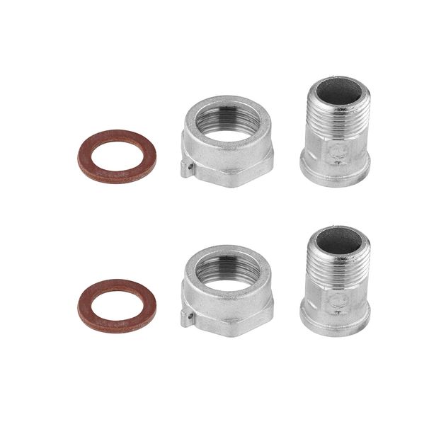 Присоединительный комплект к водяному счетчику LexLine 1/2''х3/4" никелированный НК1316-Вн, фото  | SNABZHENIE.com.ua