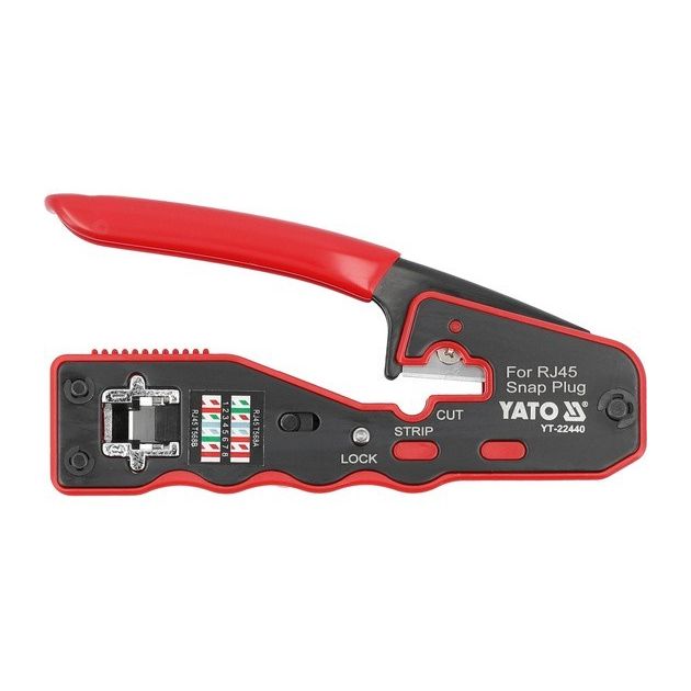 Клещи для обжима и зачистки кабелей YATO RJ45, 135 мм, фото  | SNABZHENIE.com.ua