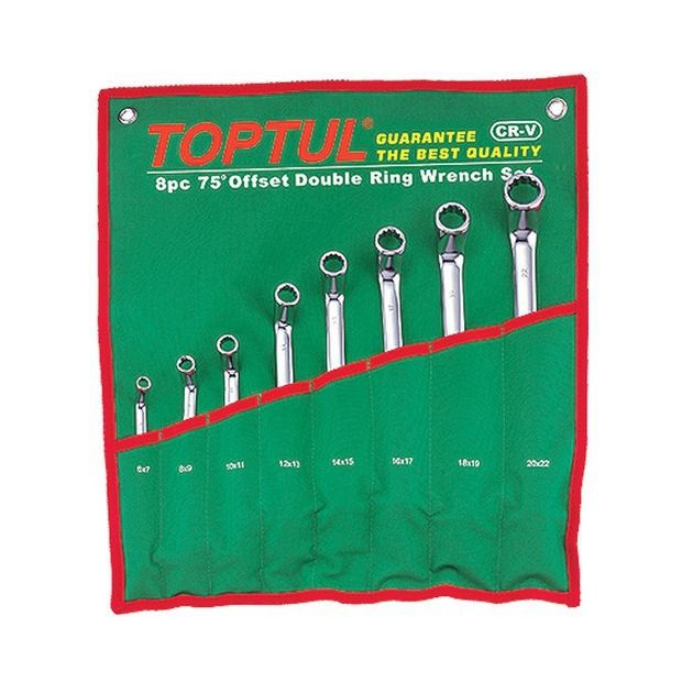 Набор накидных ключей TOPTUL 6-22 мм (угол 75°) 8 ед. GAAA0810, фото  | SNABZHENIE.com.ua