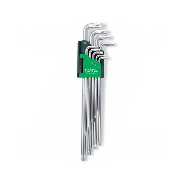 Г-образные ключи TORX TOPTUL T10-T50 9 ед. супердлинные, фото  | SNABZHENIE.com.ua