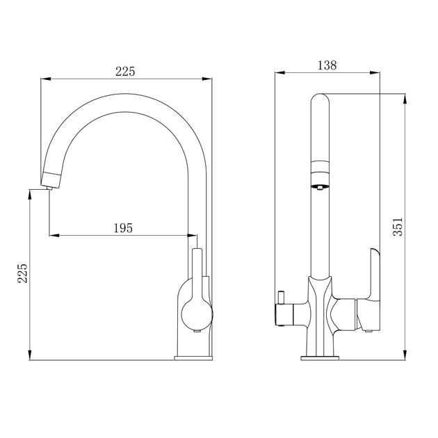 Смеситель Qtap Grand с подключением для питьевой воды, хромированный, фото , изображение 2 | SNABZHENIE.com.ua