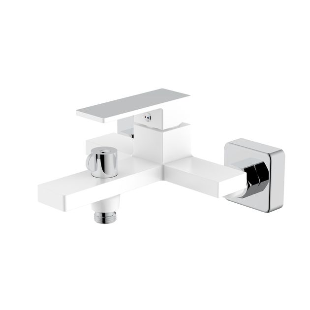 Смеситель для ванны Qtap Gemini с душем QTGEM259CRW45683 Хром/Белый, фото  | SNABZHENIE.com.ua