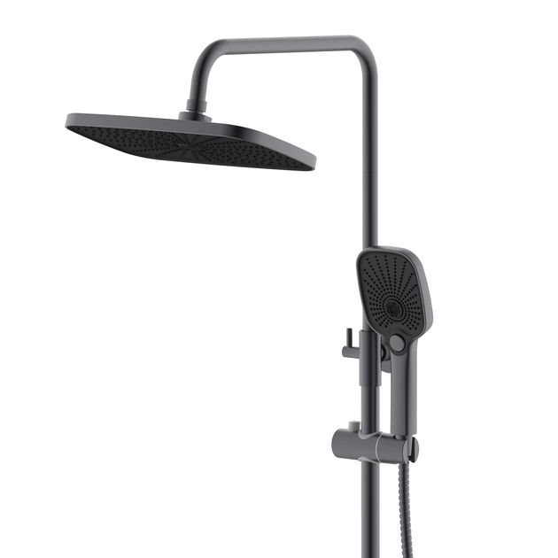 Душевая система Qtap Gemini для трех потребителей Gunmetal Black PVD, фото , изображение 4 | SNABZHENIE.com.ua Душевая система Qtap Gemini для трех потребителей Gunmetal Black PVD, фото , изображение 4 | SNABZHENIE.com.ua